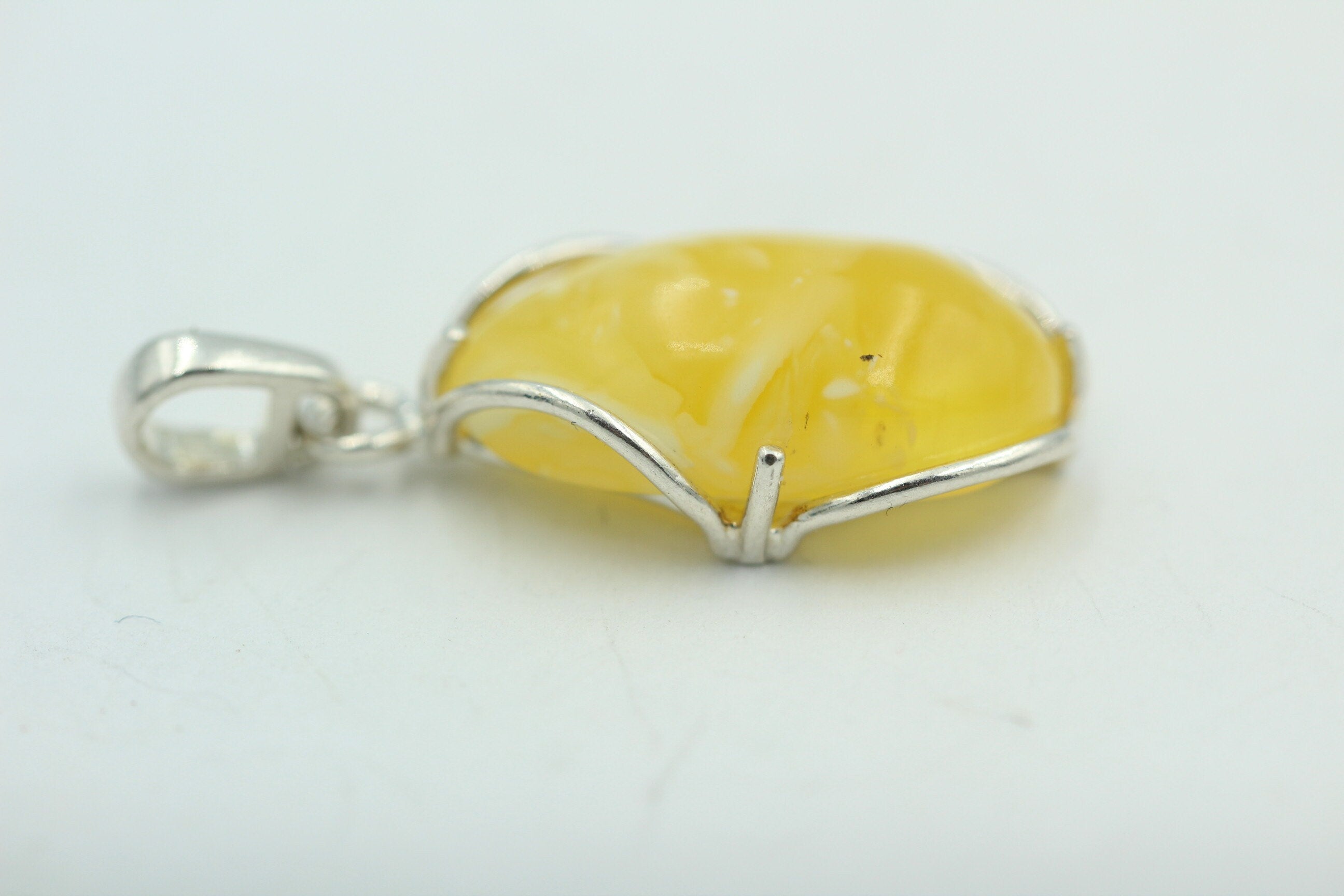 Bernstein Anhänger 925 Silber Collier Kette Bernsteinanhänger Top