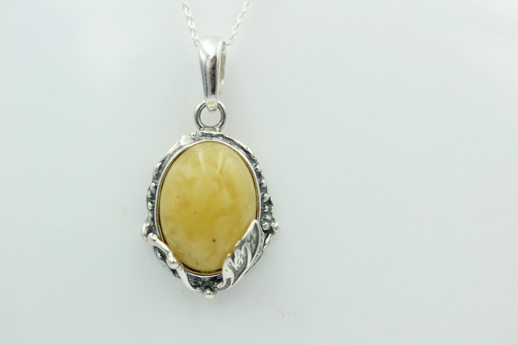 Design Bernsteinanhänger 925 Silber Collier Kette Bernsteinanhänger Bernstein