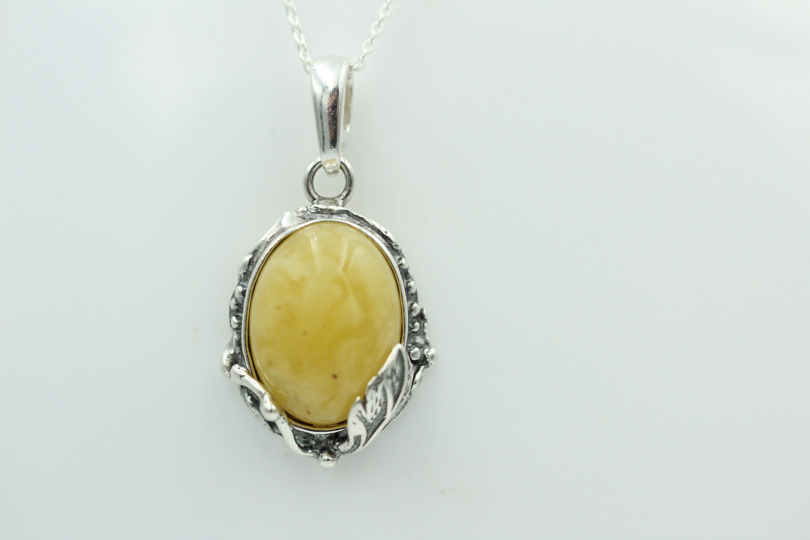 Design Bernsteinanhänger 925 Silber Collier Kette Bernsteinanhänger Bernstein