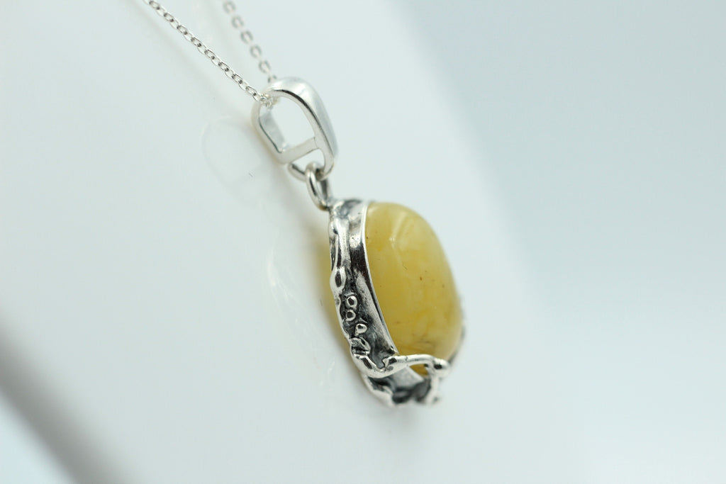 Design Bernsteinanhänger 925 Silber Collier Kette Bernsteinanhänger Bernstein