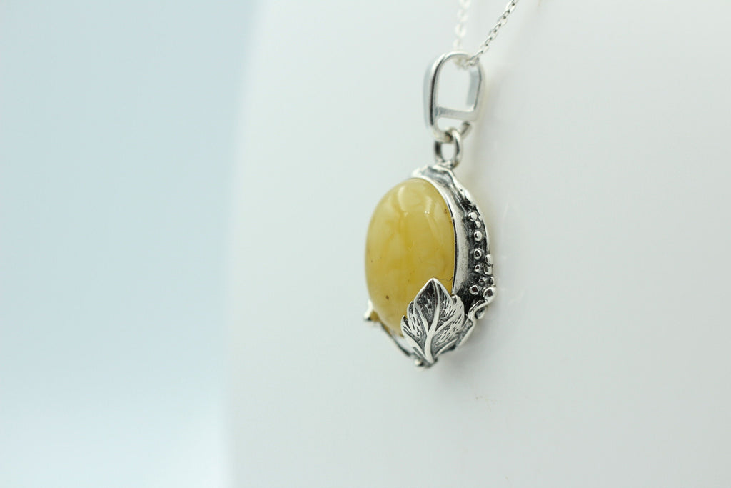 Design Bernsteinanhänger 925 Silber Collier Kette Bernsteinanhänger Bernstein