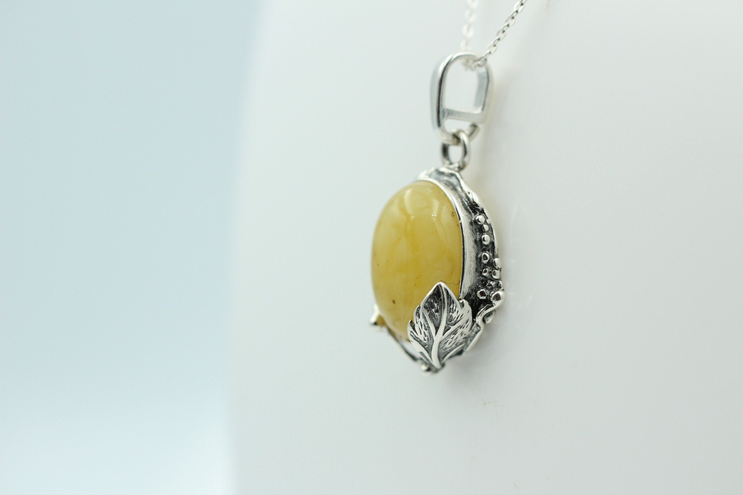 Design Bernsteinanhänger 925 Silber Collier Kette Bernsteinanhänger Bernstein