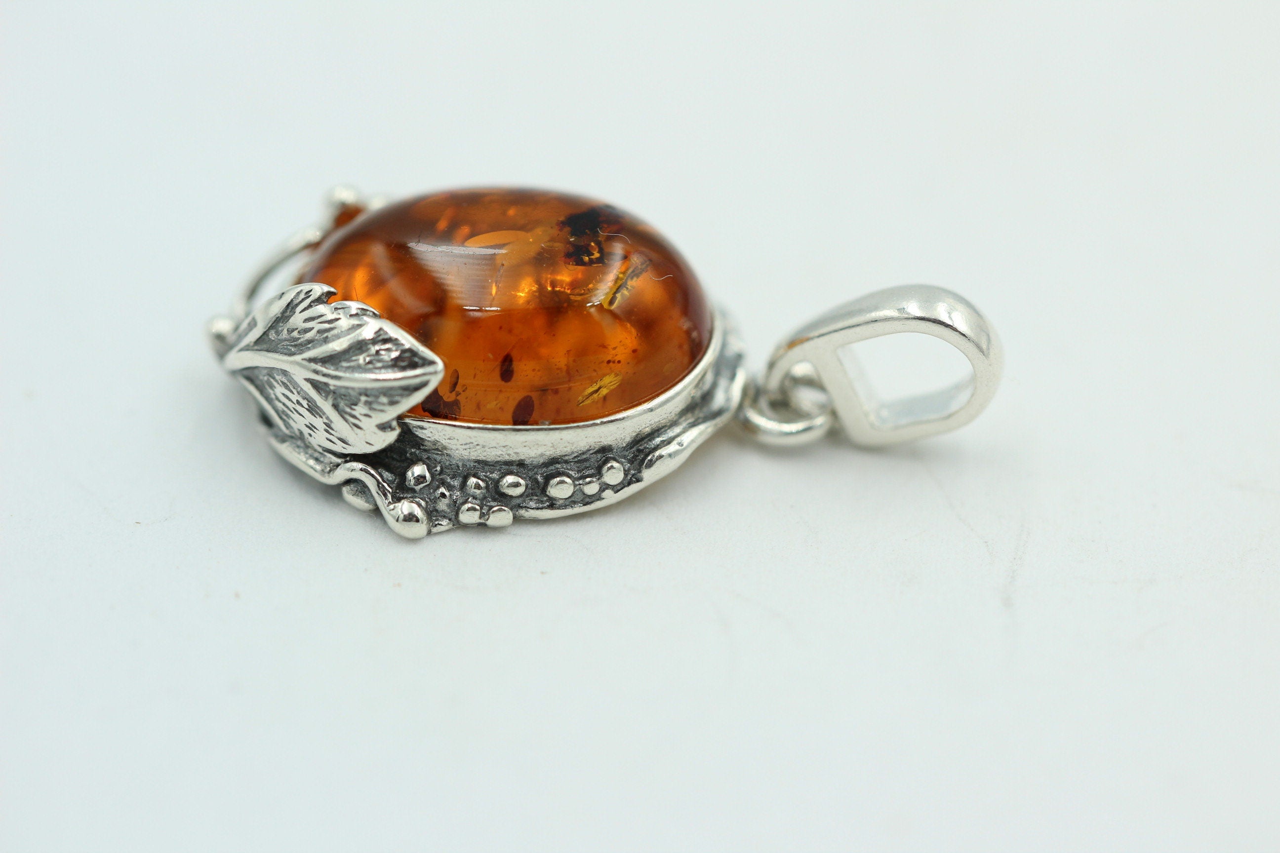 Design Bernsteinanhänger 925 Silber Collier Kette Bernsteinanhänger Bernstein