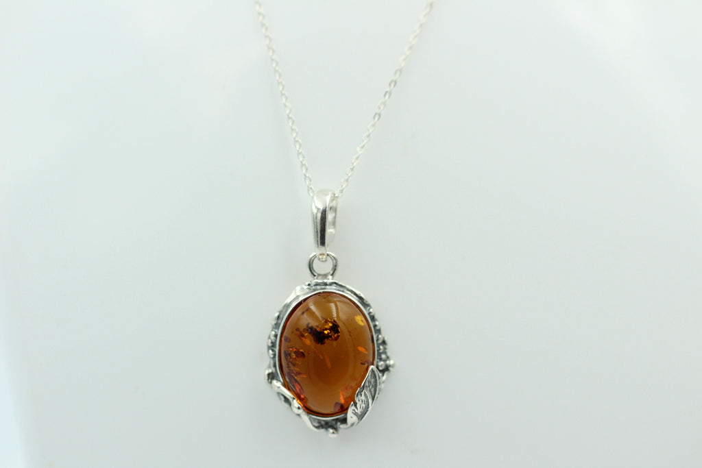Design Bernsteinanhänger 925 Silber Collier Kette Bernsteinanhänger Bernstein