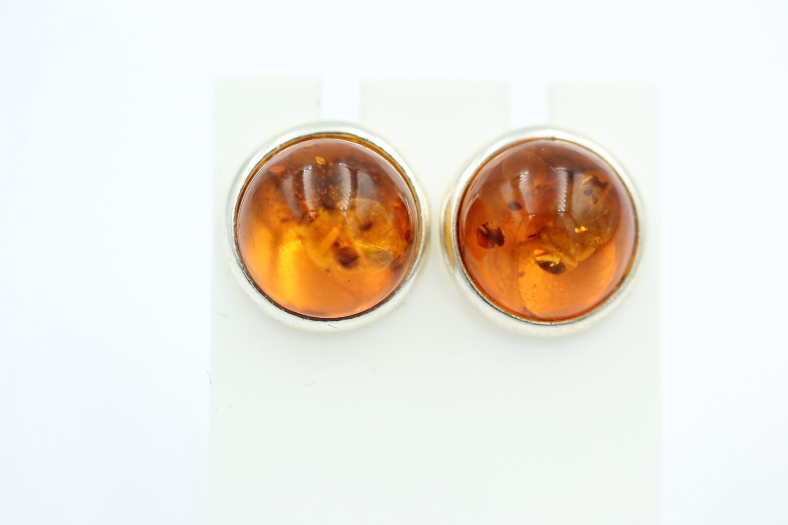 Edle braune Bernstein Ohrstecker 925 Silber Ohrschmuck Bernstein aus Letland