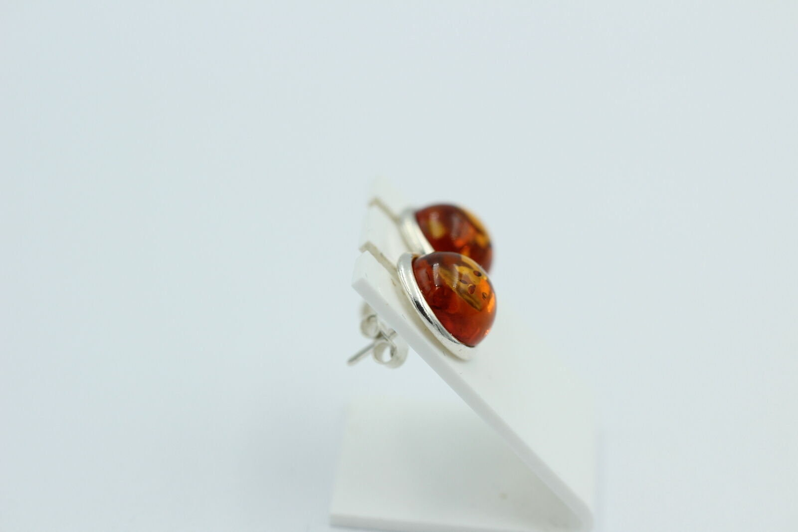 Edle braune Bernstein Ohrstecker 925 Silber Ohrschmuck Bernstein aus Letland