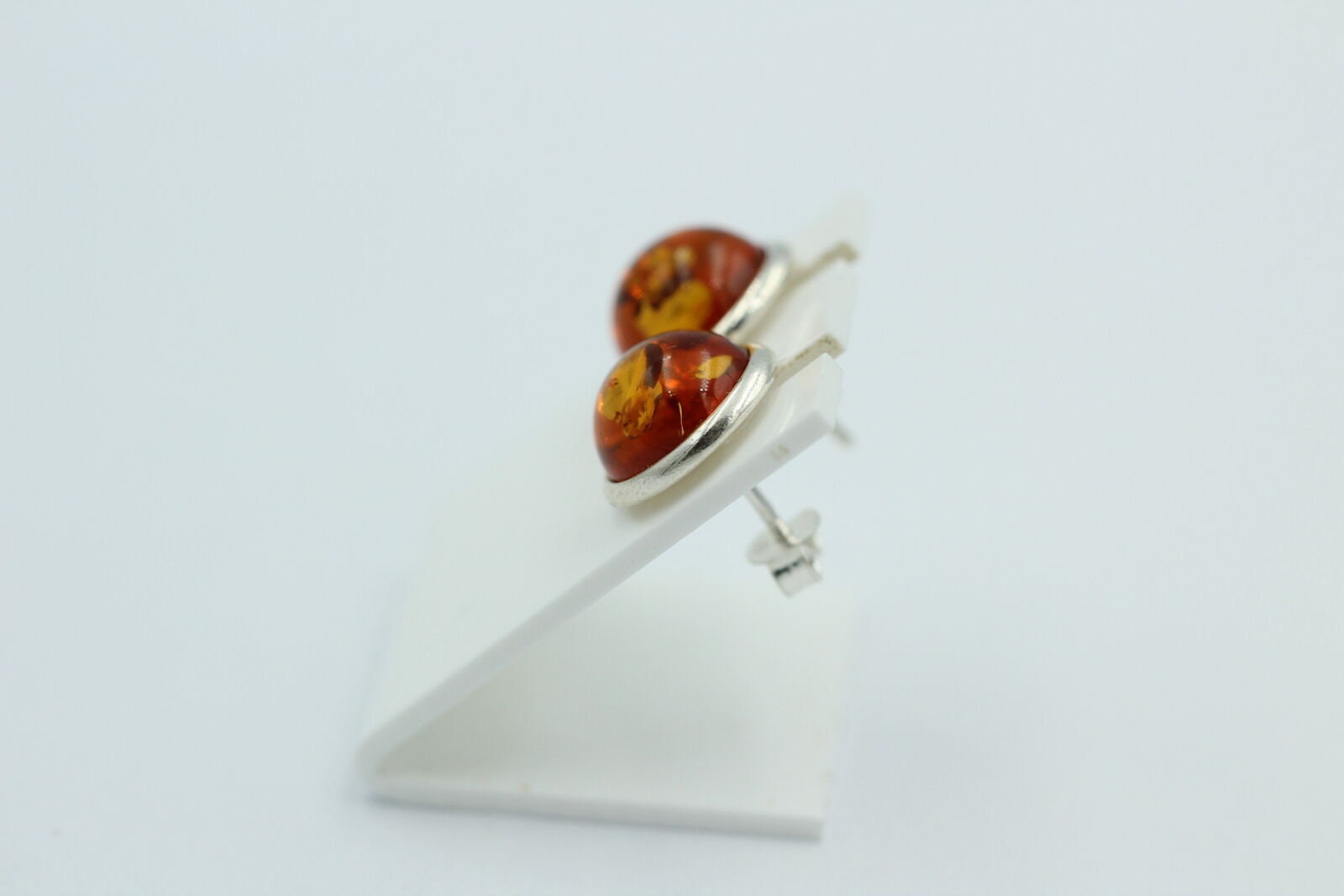 Edle braune Bernstein Ohrstecker 925 Silber Ohrschmuck Bernstein aus Letland