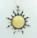 Bernstein Sonnen Anhänger 925 Silber Collier Kette Sonnenanhägner Schmuck