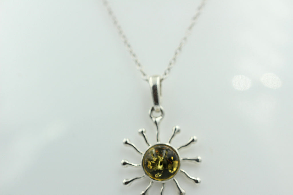 Bernstein Stern Anhänger 925 Silber Collier Ketten Bernsteinstern