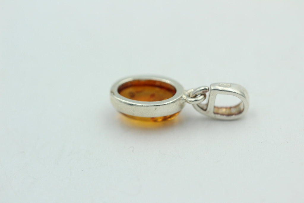 Bernstein Design Anhänger 925 Silber Collier Kette Bernsteinanhänger Top