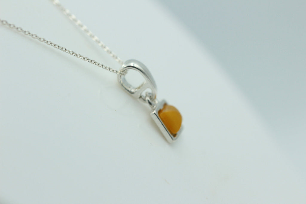 Bernstein Anhänger 925 Silber Collier Kette Bernsteinanhänger Top Edel