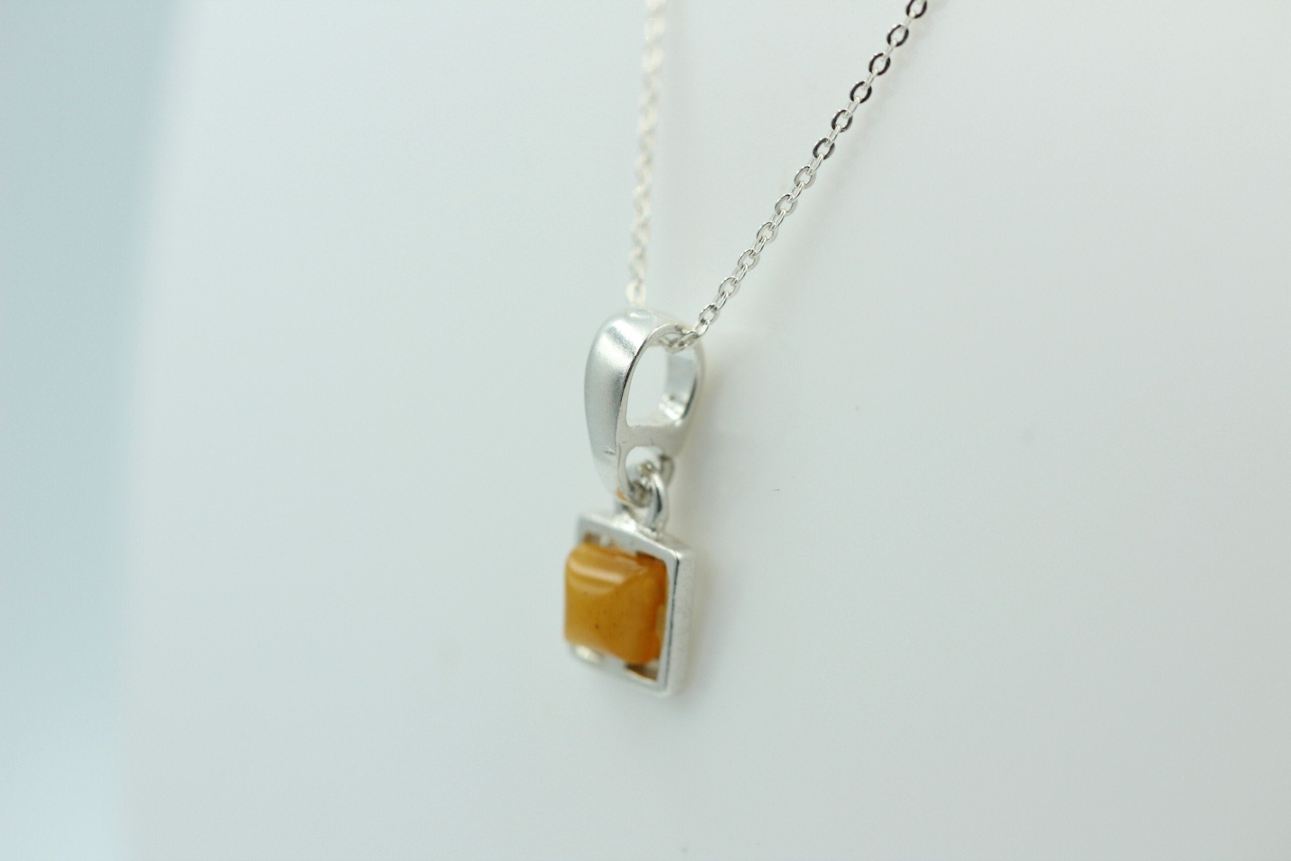 Bernstein Anhänger 925 Silber Collier Kette Bernsteinanhänger Top Edel