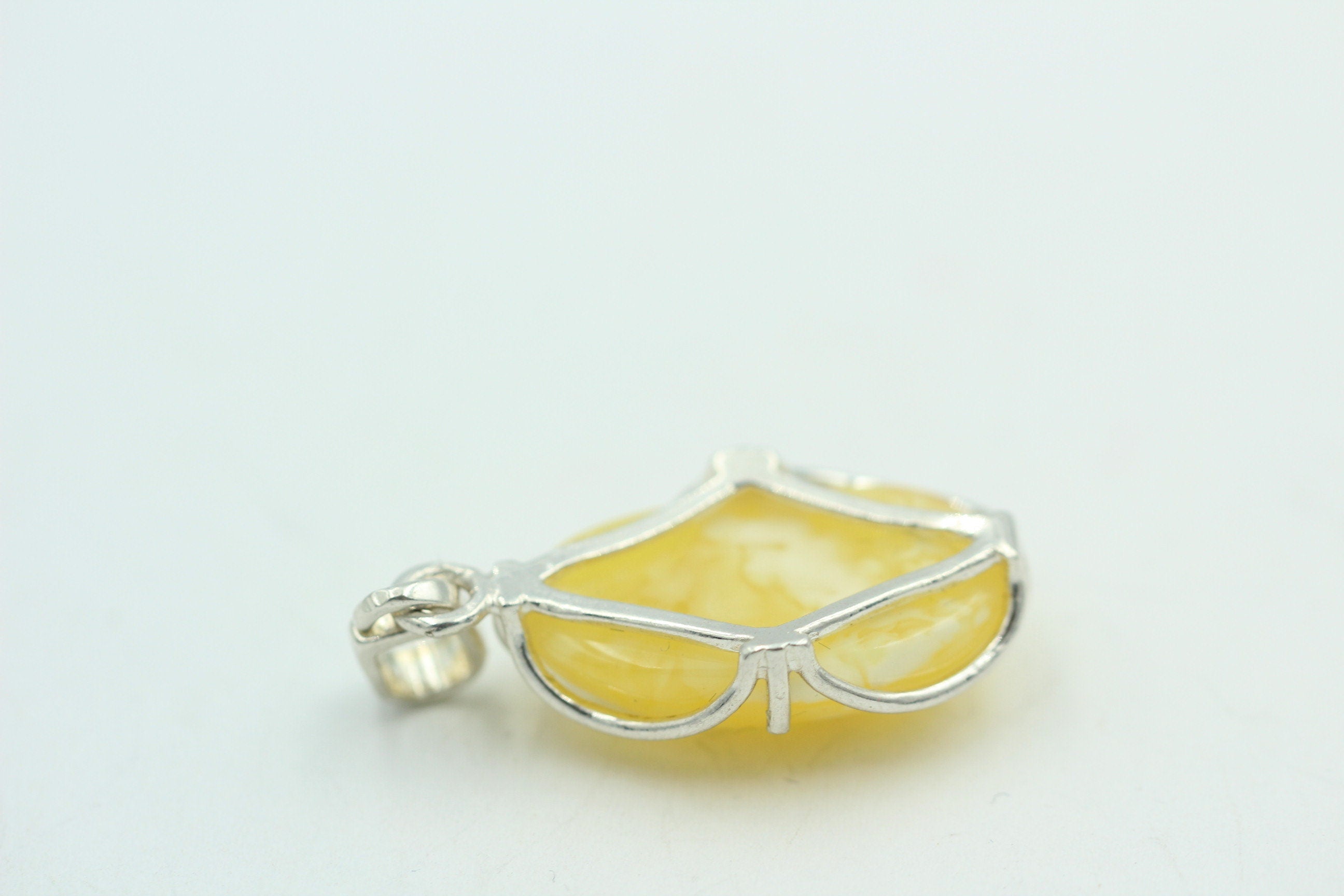 Bernstein Anhänger 925 Silber Collier Kette Bernsteinanhänger Top