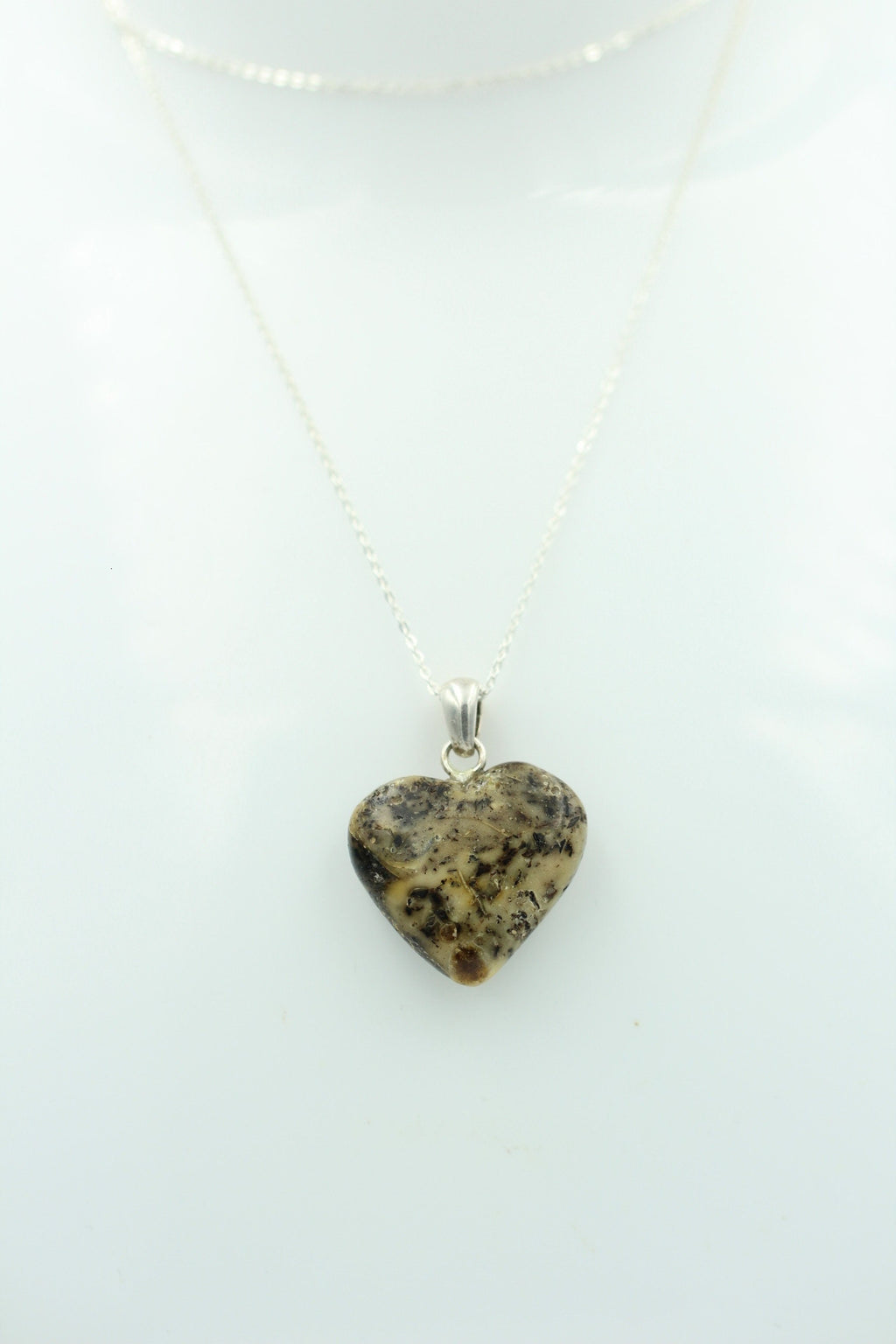 Bernsteinherz 925 Silber Collier Kette Bernstein Herz Top Bernsteinanhänger