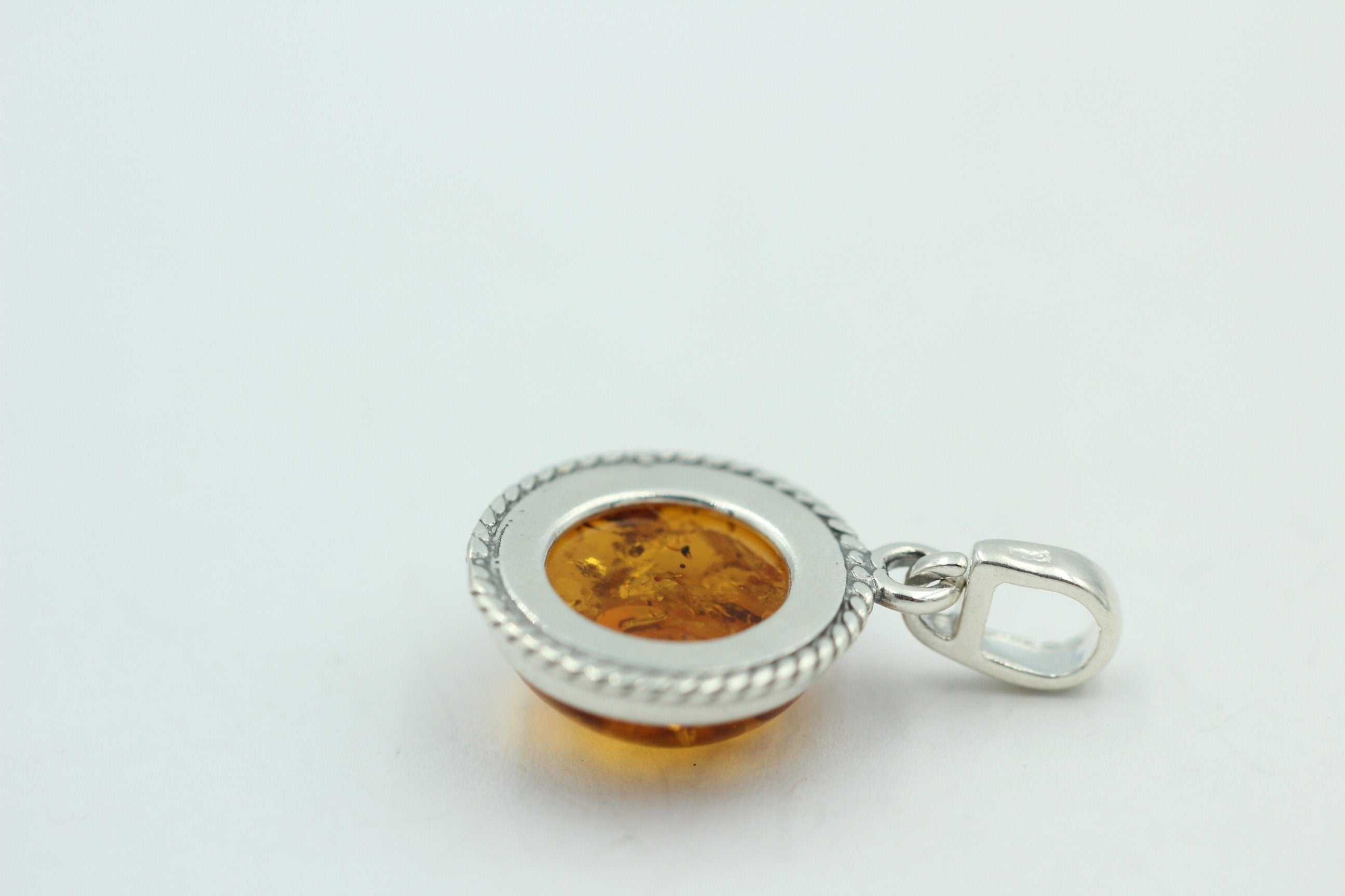 Bernstein Design Anhänger 925 Silber Collier Kette Bernsteinanhänger Top