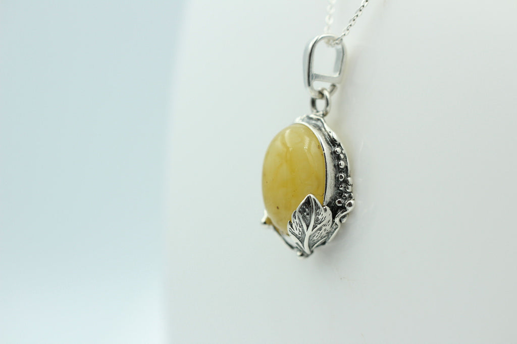 Design Bernsteinanhänger 925 Silber Collier Kette Bernsteinanhänger Bernstein