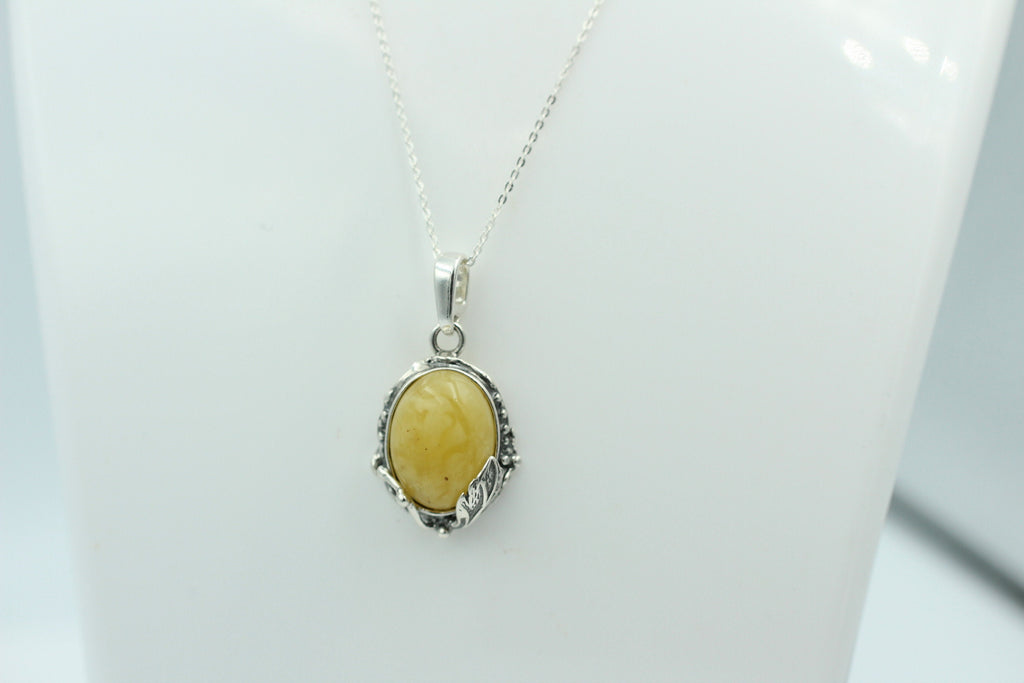 Design Bernsteinanhänger 925 Silber Collier Kette Bernsteinanhänger Bernstein