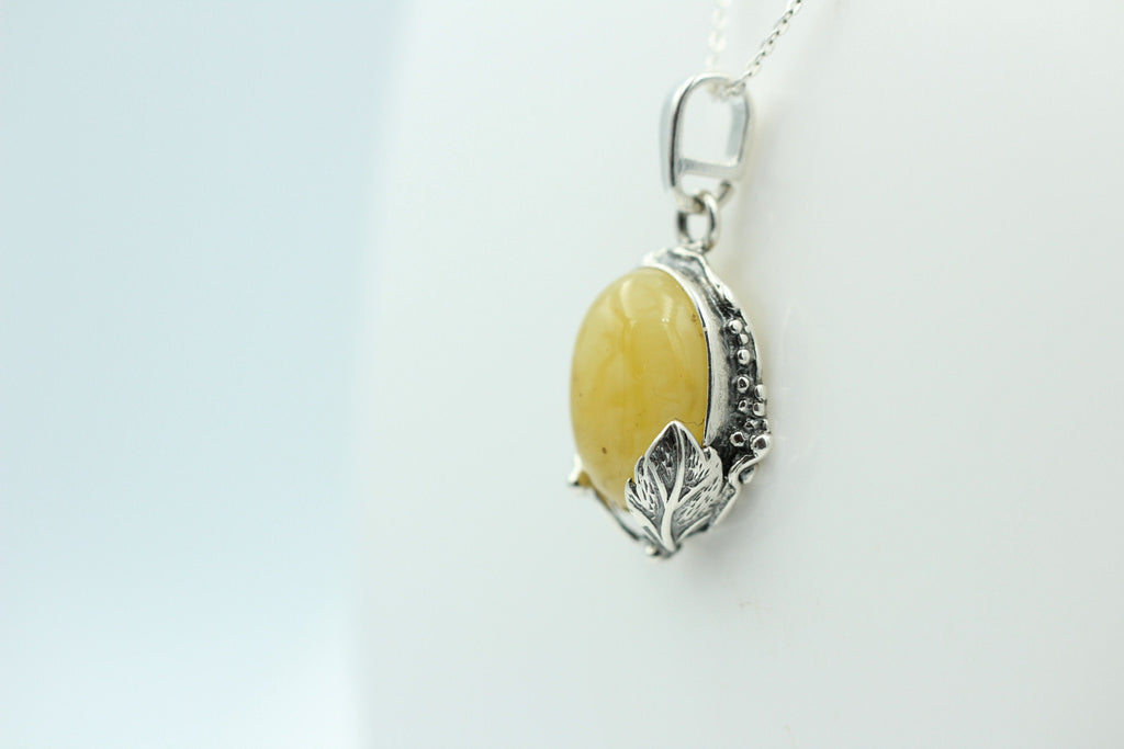 Design Bernsteinanhänger 925 Silber Collier Kette Bernsteinanhänger Bernstein