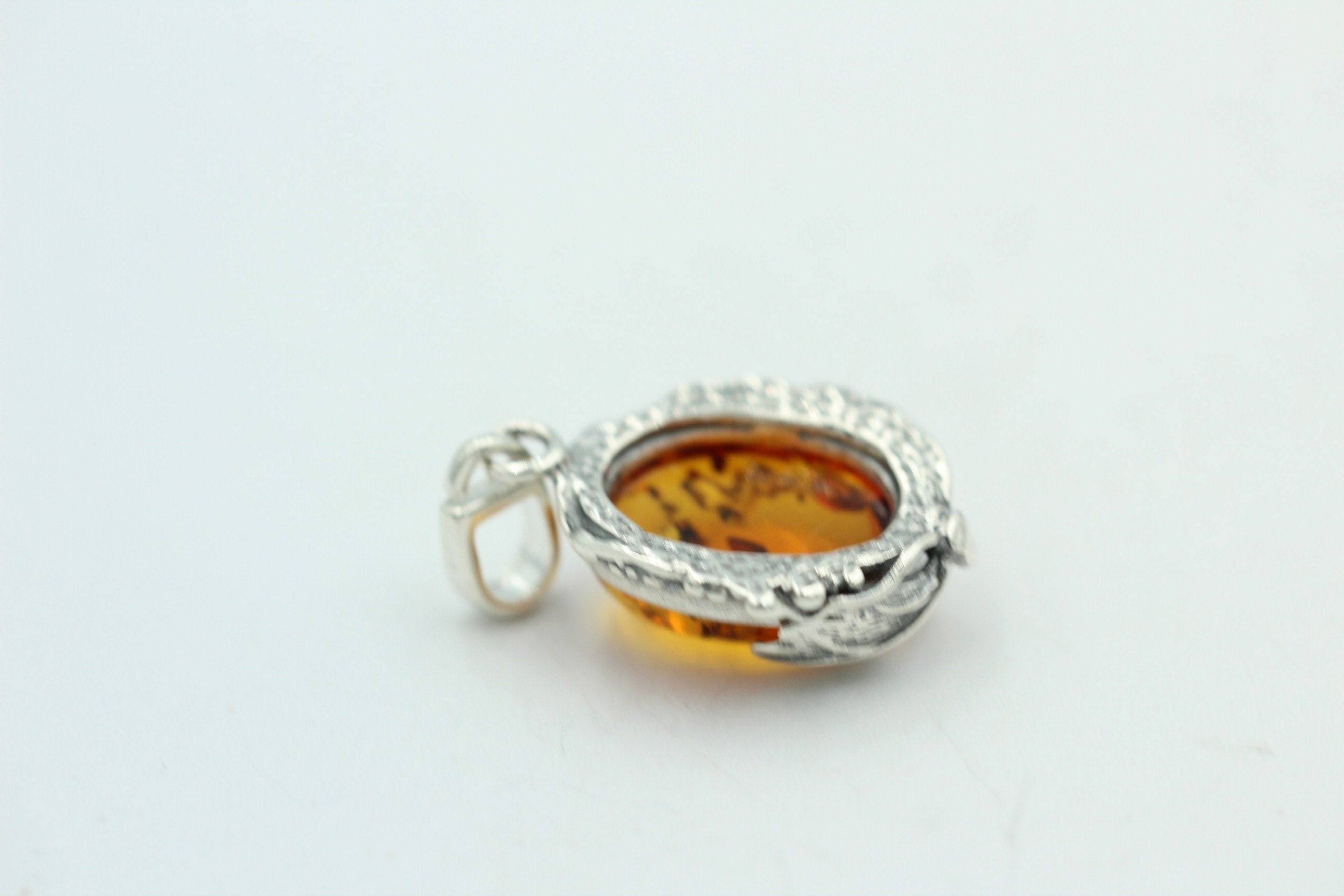 Design Bernsteinanhänger 925 Silber Collier Kette Bernsteinanhänger Bernstein