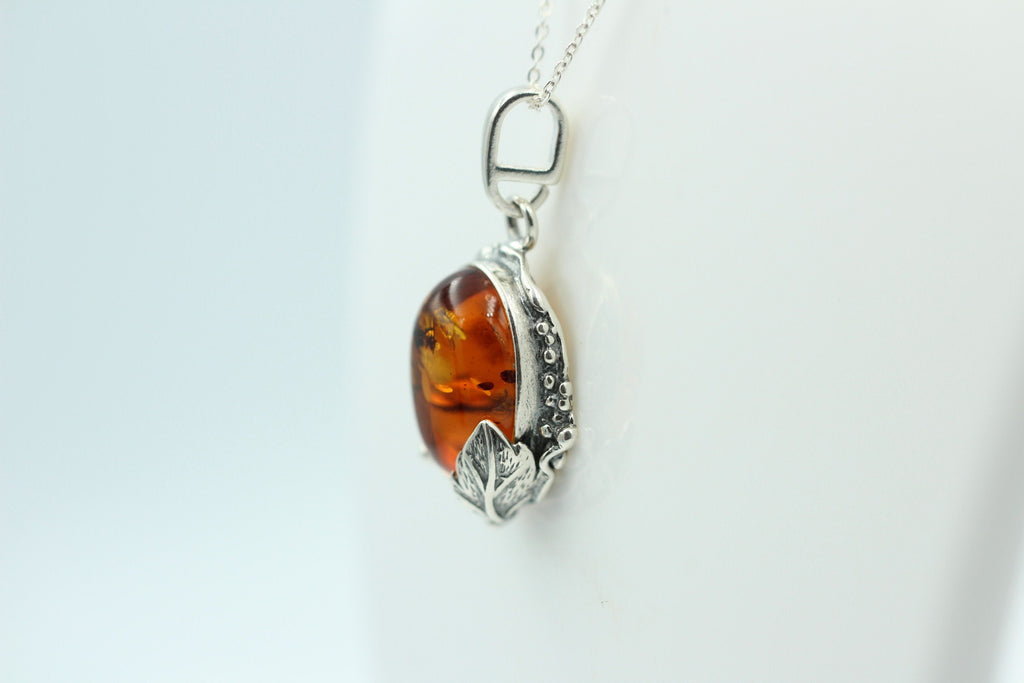 Design Bernsteinanhänger 925 Silber Collier Kette Bernsteinanhänger Bernstein