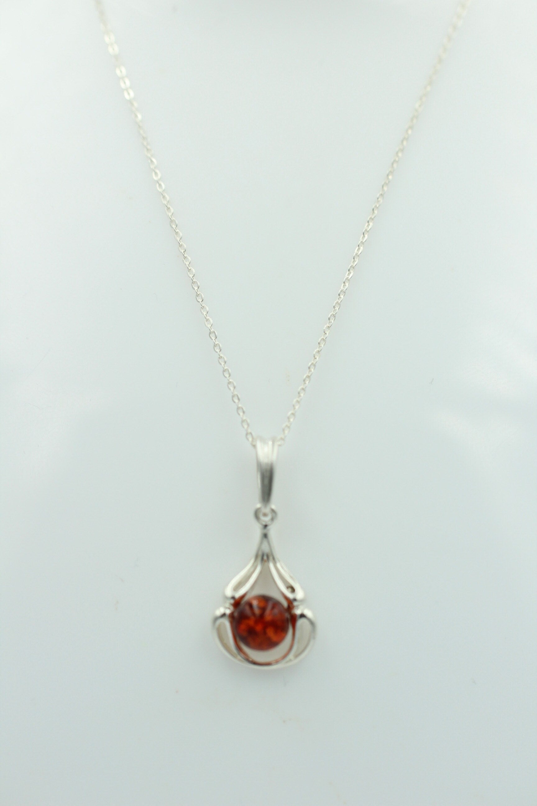 Berntein Anhänger 925 Silber Collier Kette Bernsteinschmuck Top Edel
