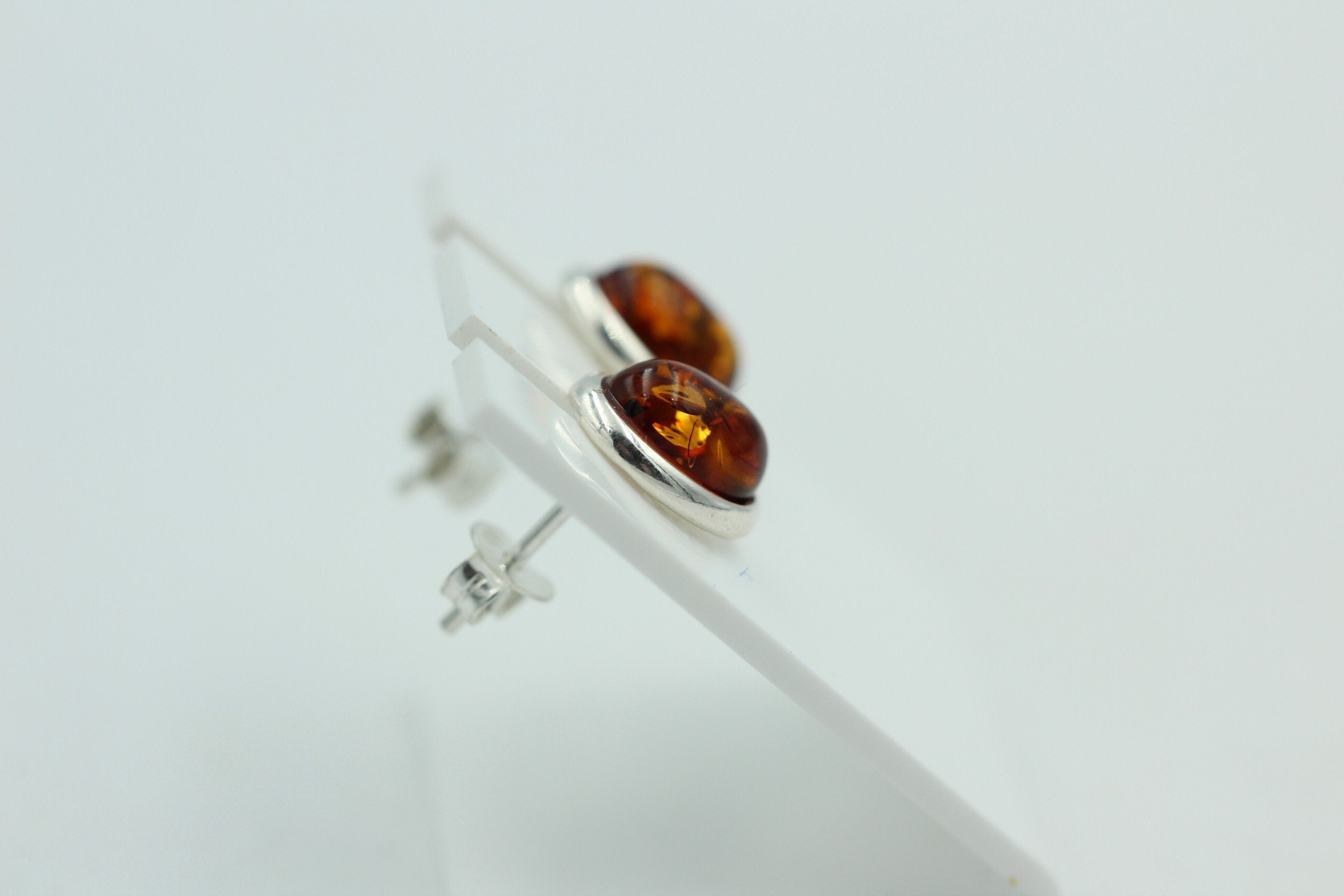 Design Bernstein Ohrstecker 925 Silber Bernsteinohrschmuck Top Edel Bernstein