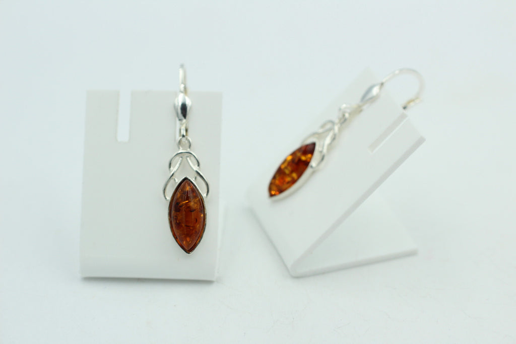 Edle Design Bernstein Ohrhänger 925 Silber Bernstein Letland Ohrschmuck Brisur