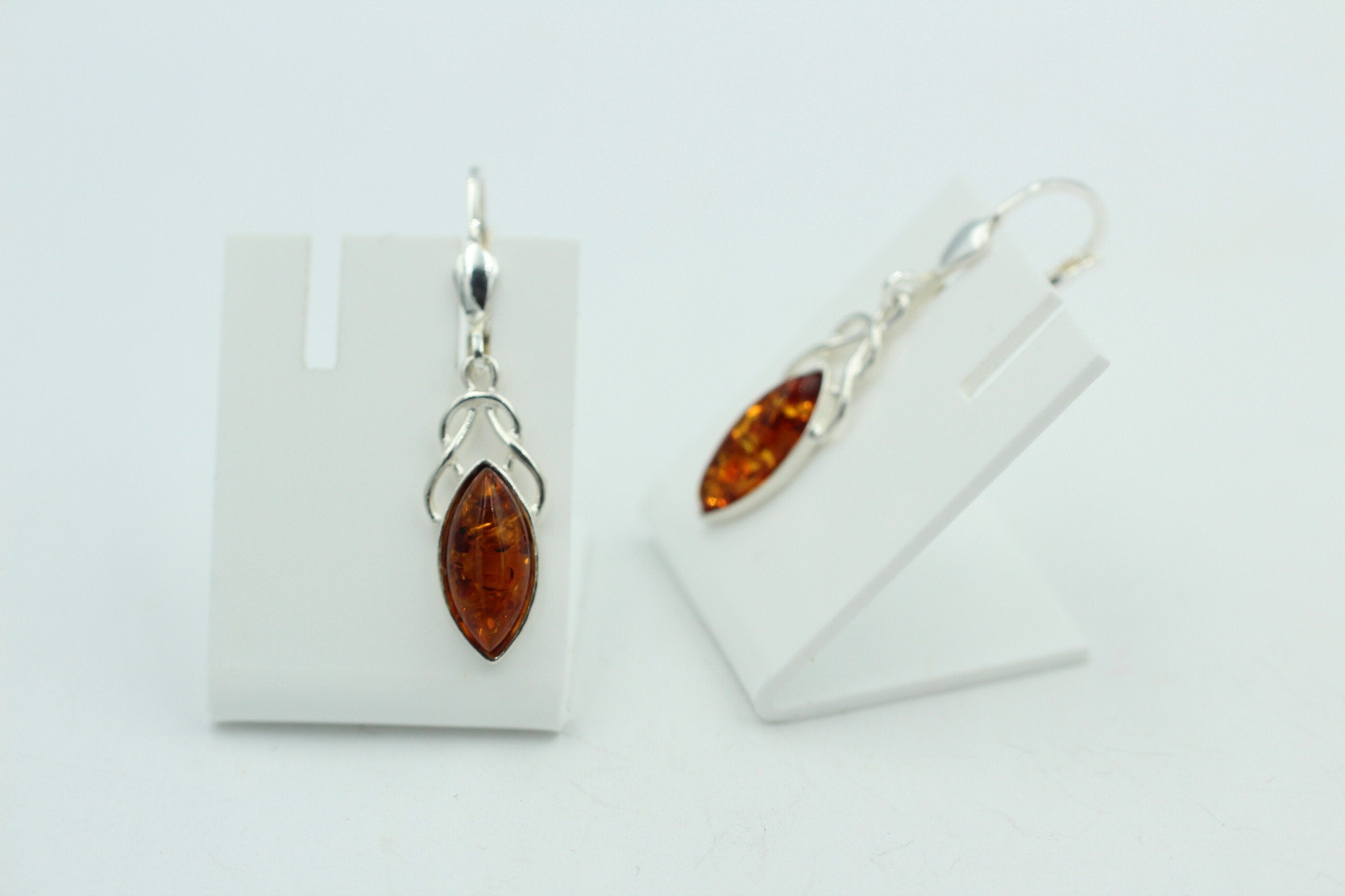 Edle Design Bernstein Ohrhänger 925 Silber Bernstein Letland Ohrschmuck Brisur