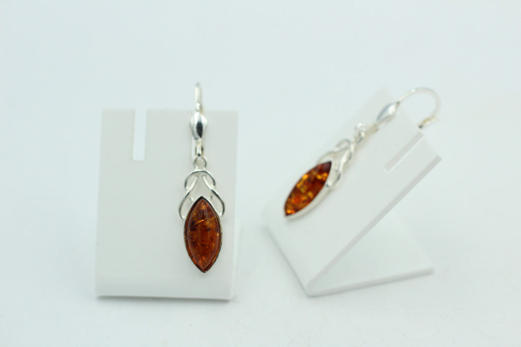 Edle Design Bernstein Ohrhänger 925 Silber Bernstein Letland Ohrschmuck Brisur