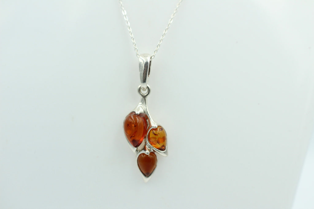 Edler Anhänger Bernstein 925 Silber Collier Kette Bernstein aus Letland