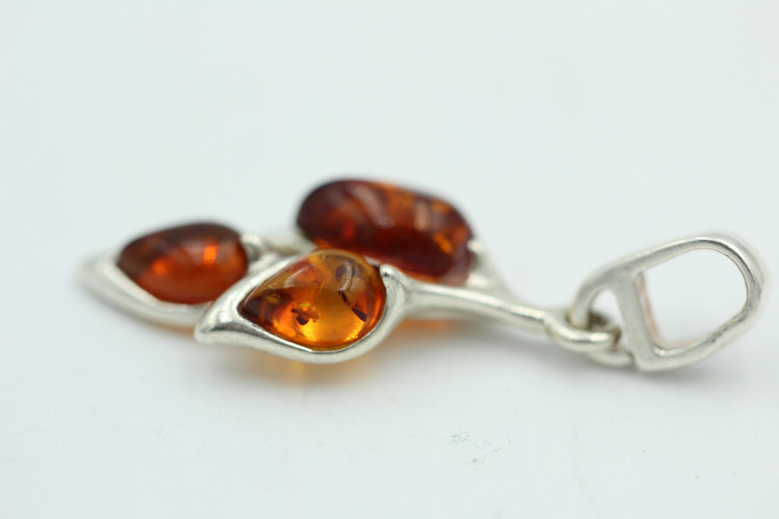 Edler Anhänger Bernstein 925 Silber Collier Kette Bernstein aus Letland
