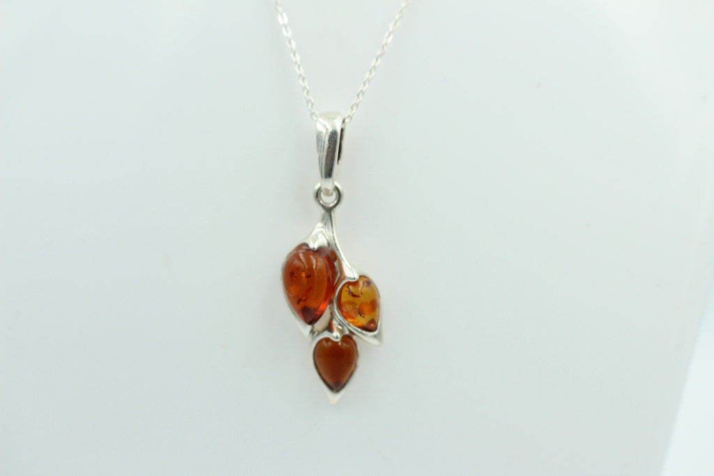 Edler Anhänger Bernstein 925 Silber Collier Kette Bernstein aus Letland