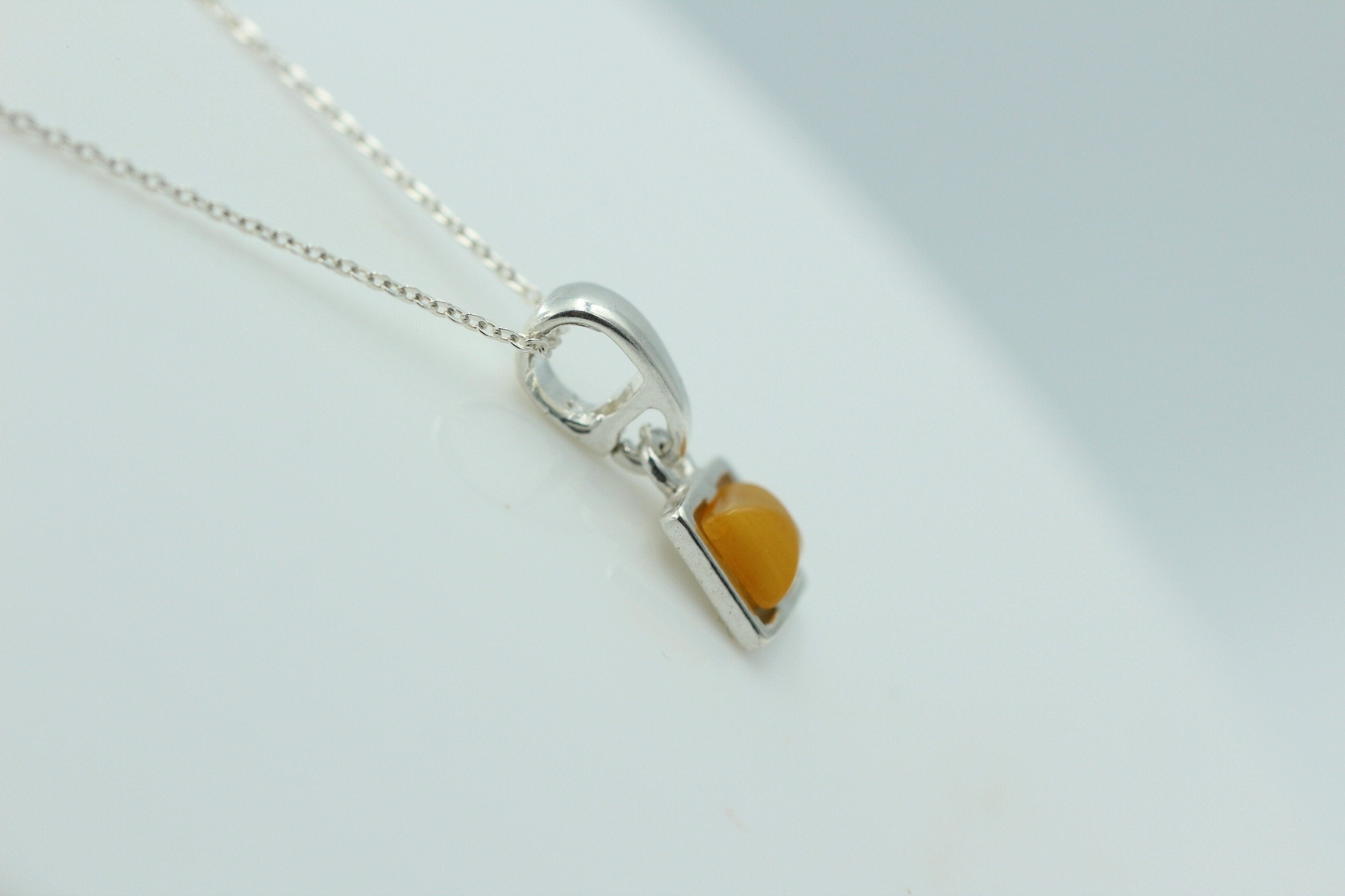 Bernstein Anhänger 925 Silber Collier Kette Bernsteinanhänger Top Edel