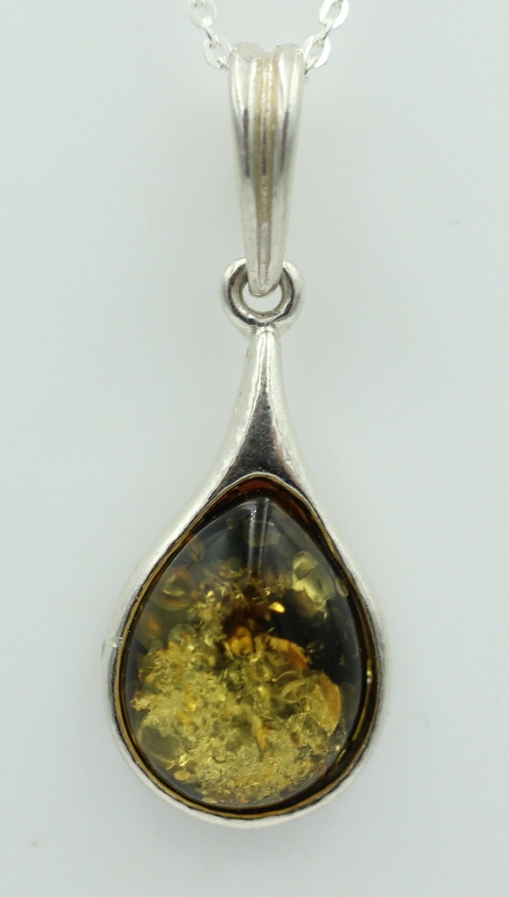 Bernstein Anhänger 925 Silber Collier Kette edel und schön Traum eines Anhängers