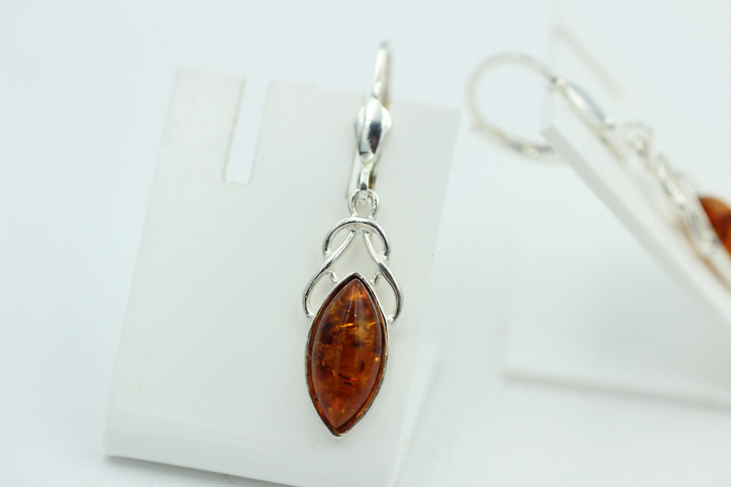 Edle Design Bernstein Ohrhänger 925 Silber Bernstein Letland Ohrschmuck Brisur