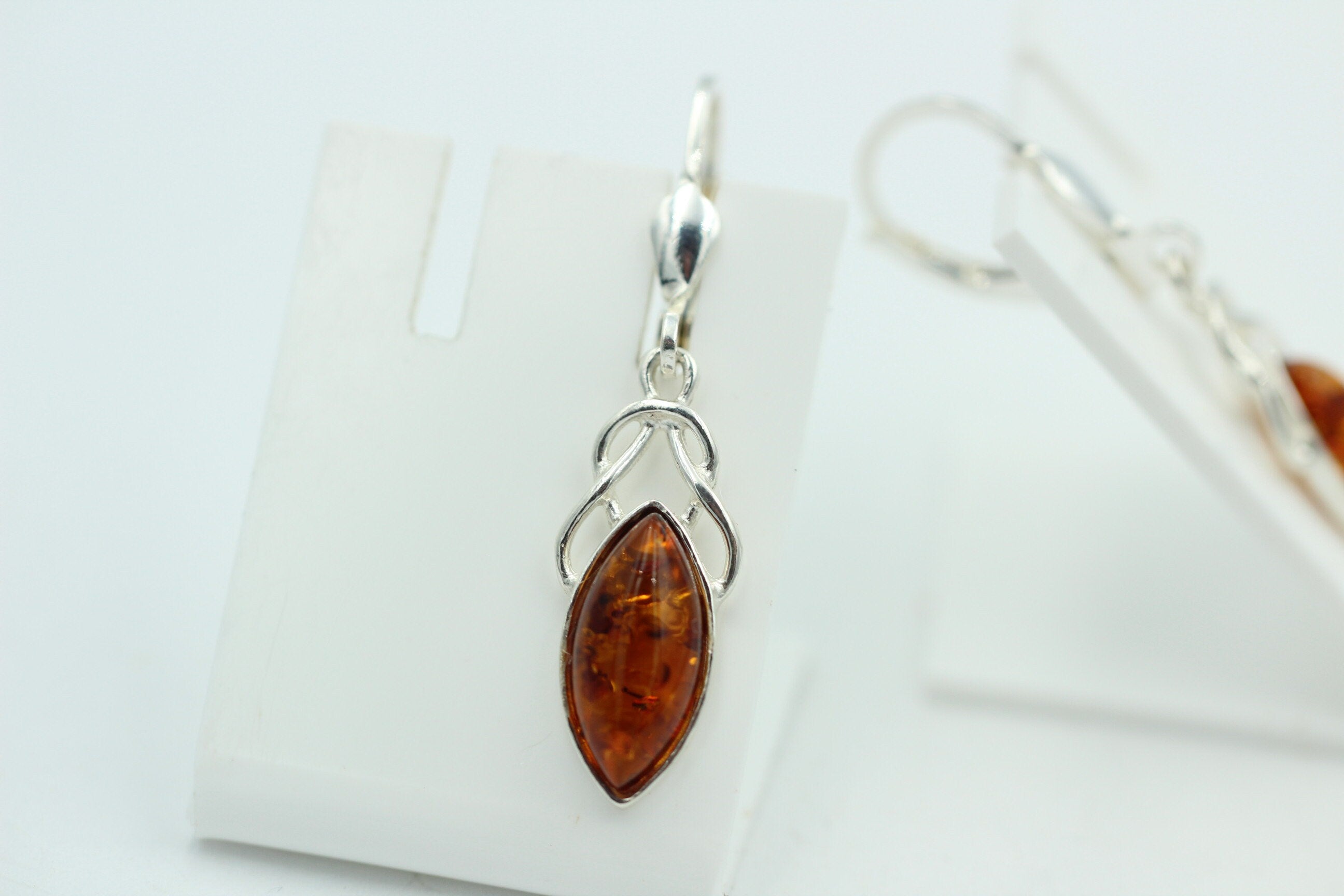 Edle Design Bernstein Ohrhänger 925 Silber Bernstein Letland Ohrschmuck Brisur