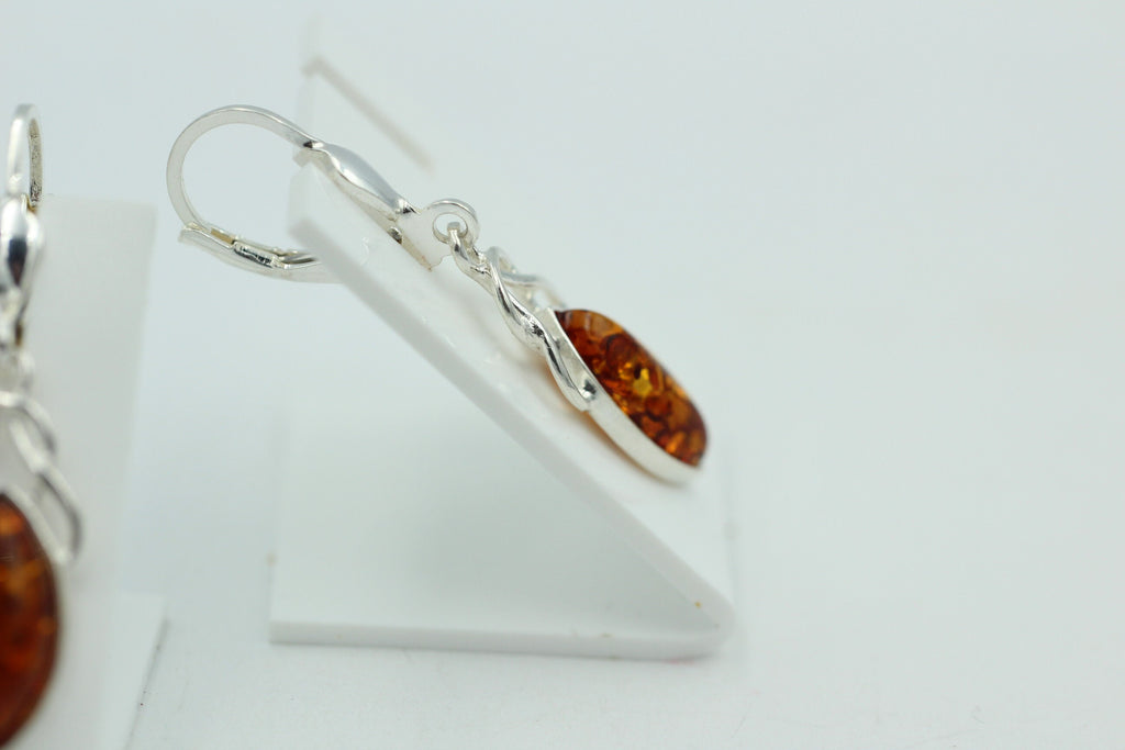Edle Design Bernstein Ohrhänger 925 Silber Bernstein Letland Ohrschmuck Brisur