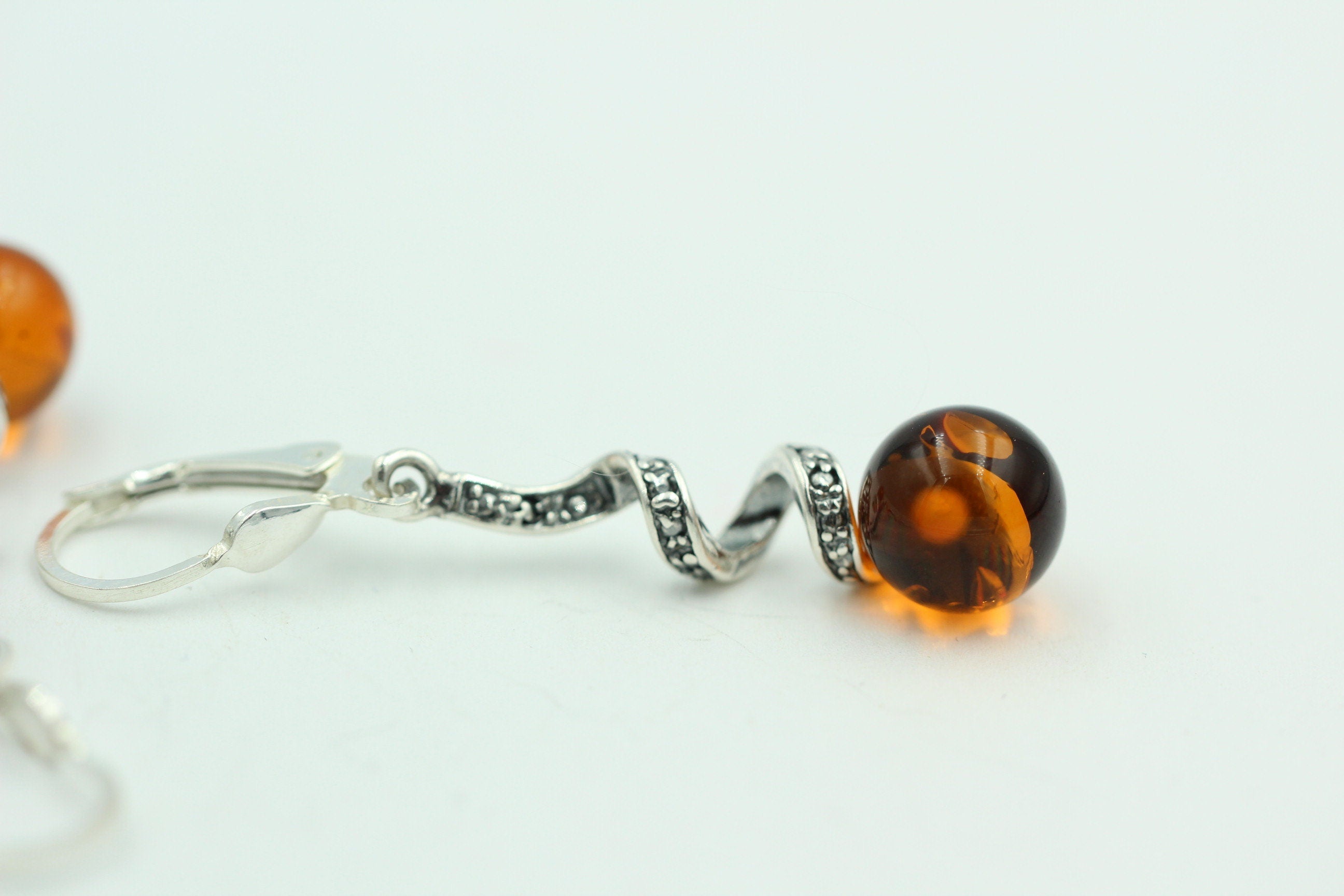Bernstein Ohrhänger Designschmuck 925 Silber Bernsteinohrschmuck aus Litauen
