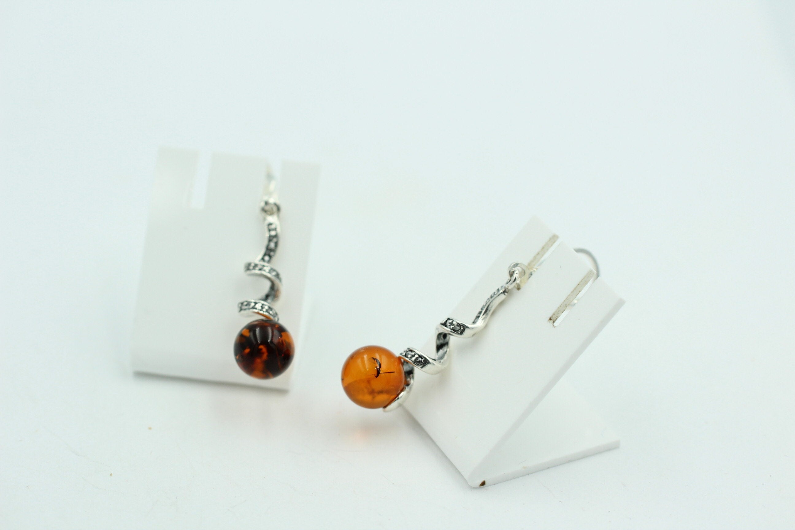 Bernstein Ohrhänger Designschmuck 925 Silber Bernsteinohrschmuck aus Litauen