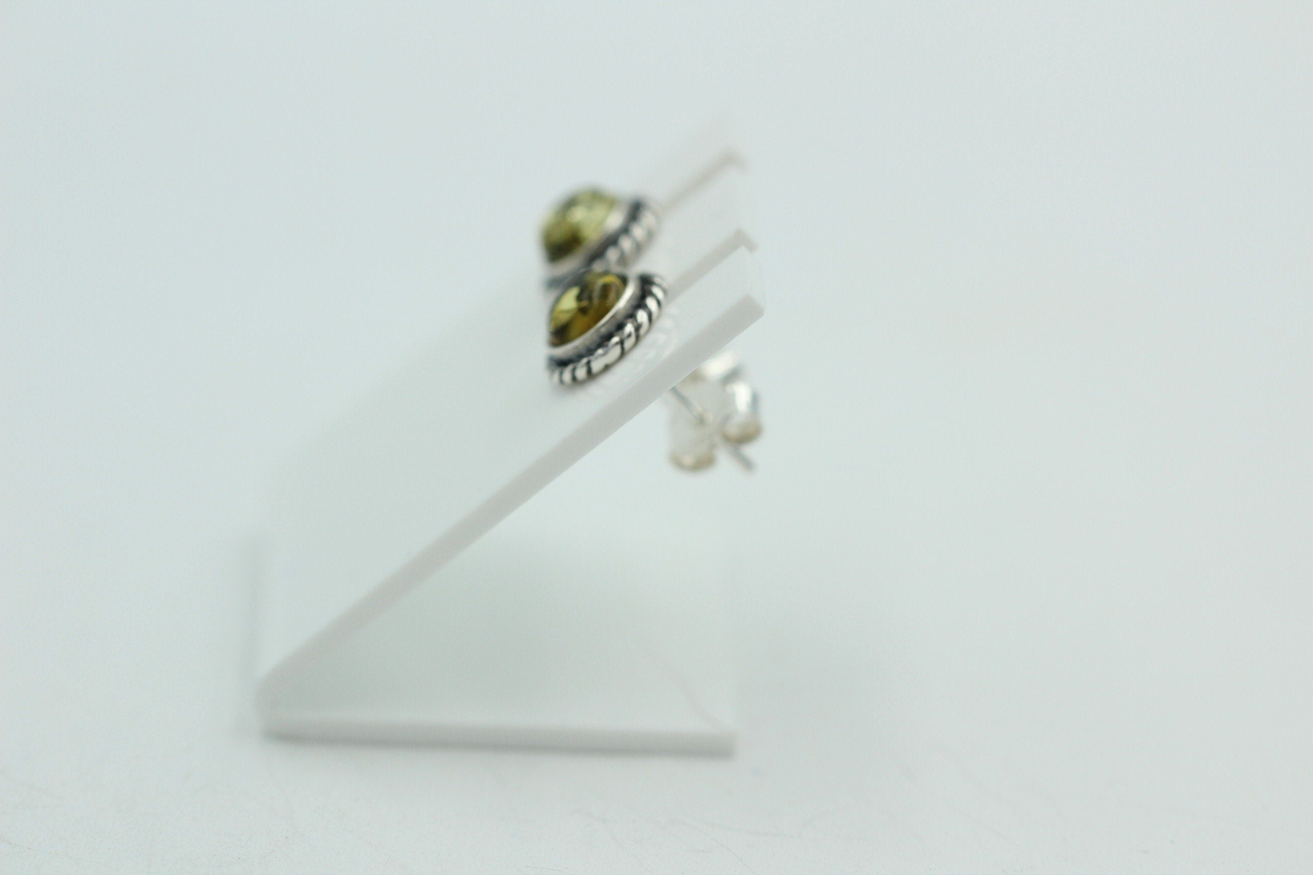 Edle grüne Bernstein Ohrstecker 925 Silber Ohrschmuck Bernstein Letland