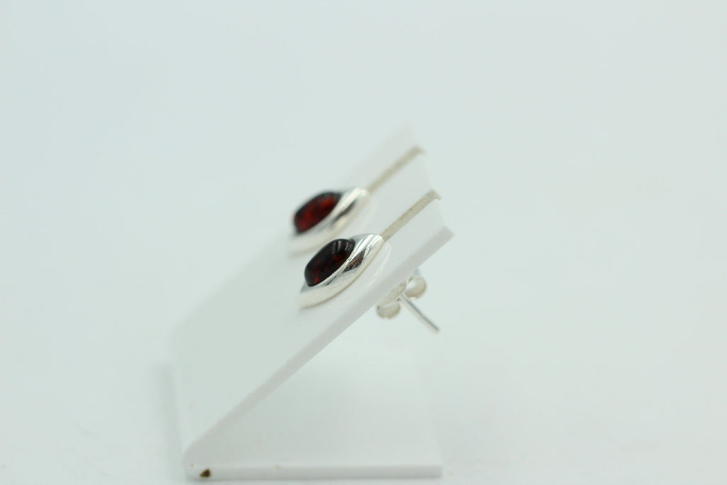Edle braune Bernsteinohrstecker 925 Silber Ohrring Unisex Bernstein Litauen