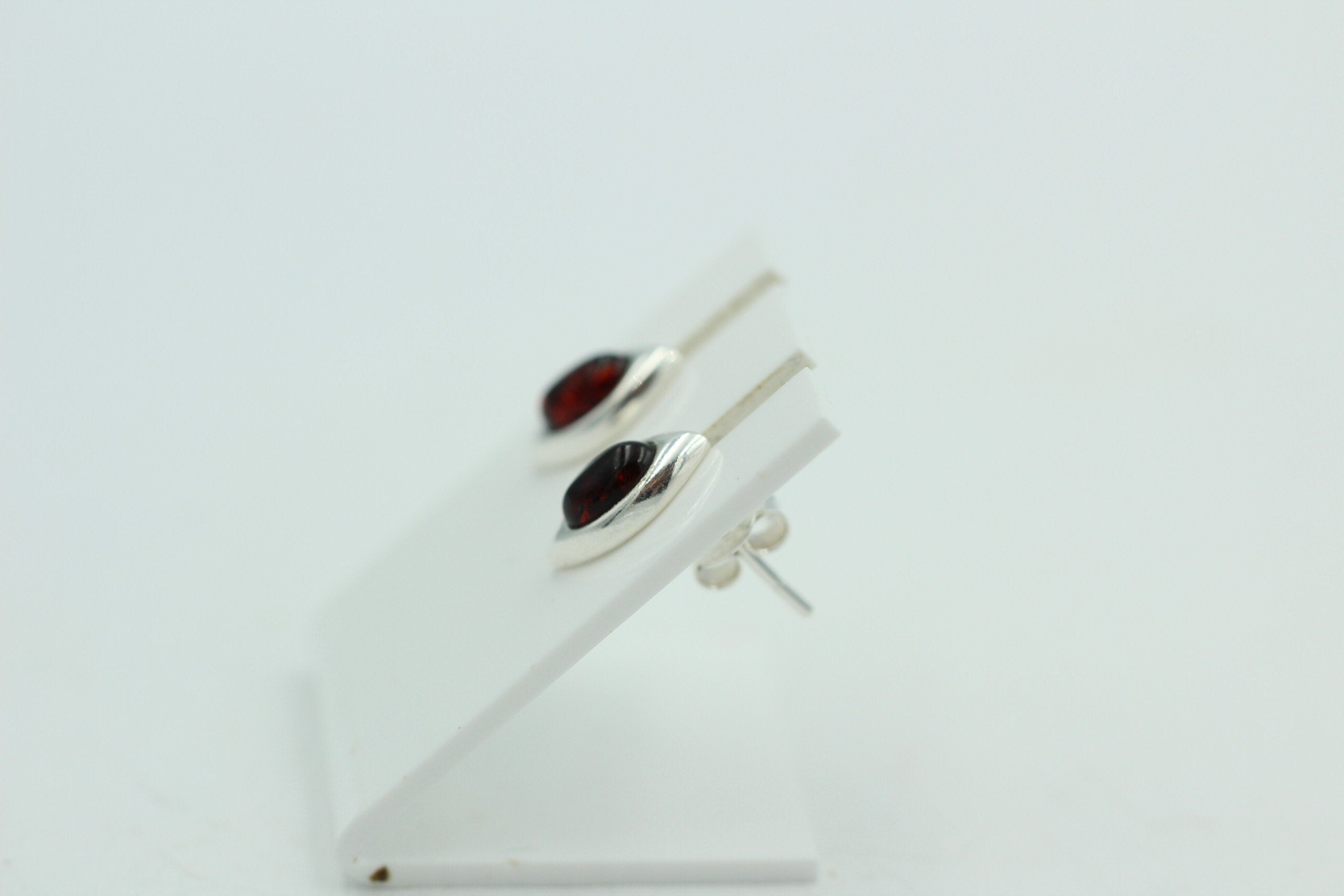 Edle braune Bernsteinohrstecker 925 Silber Ohrring Unisex Bernstein Litauen
