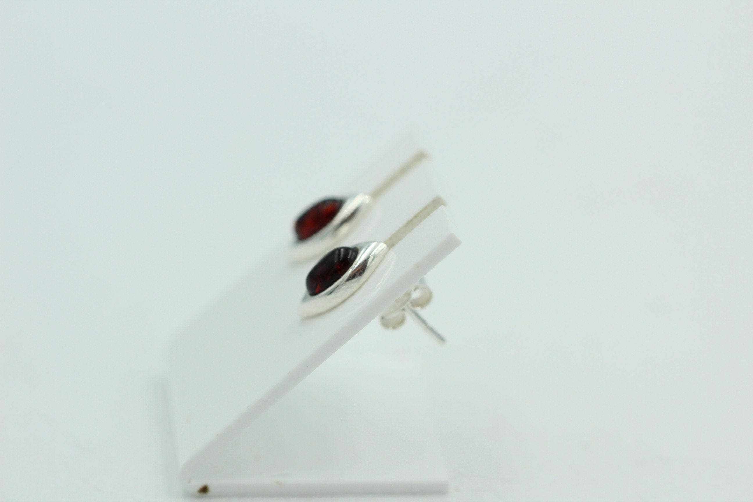 Edle braune Bernsteinohrstecker 925 Silber Ohrring Unisex Bernstein Litauen