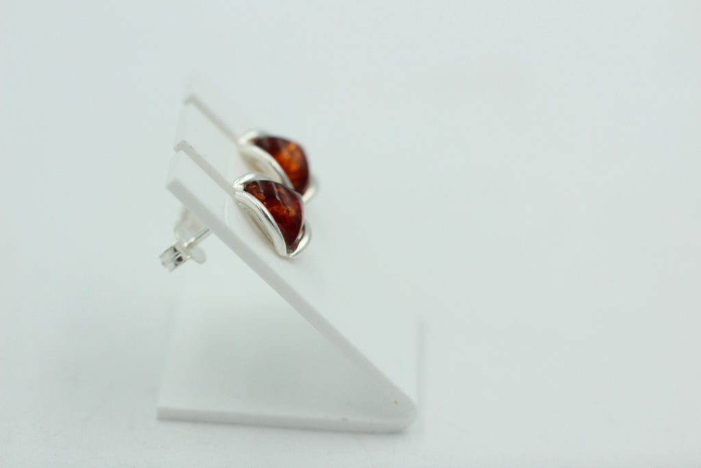 Design Bernstein Ohrstecker 925 Silber Bernsteinohrschmuckt Top Edel Bernstein