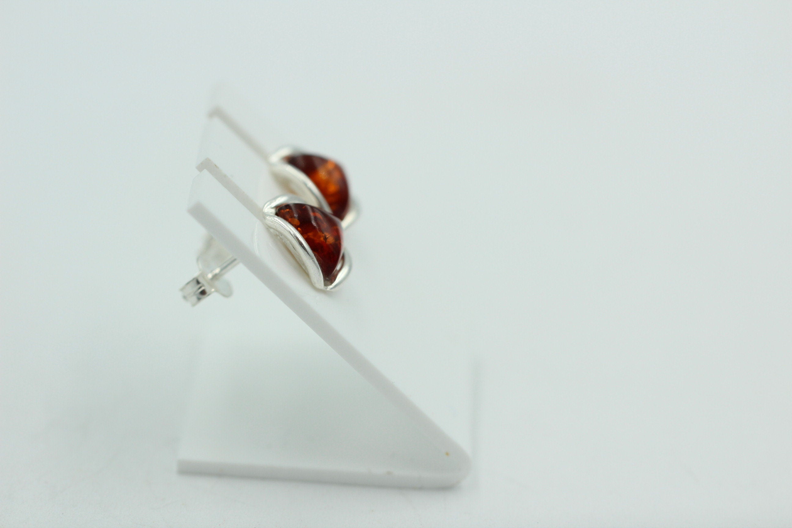 Design Bernstein Ohrstecker 925 Silber Bernsteinohrschmuckt Top Edel Bernstein