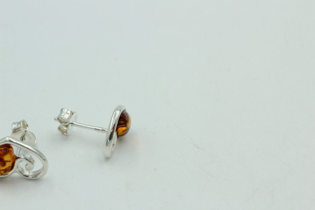 Bernstein Herzohrstecker 925 Silber Herz Bernsteinohrstecker Ohrring Top Edel