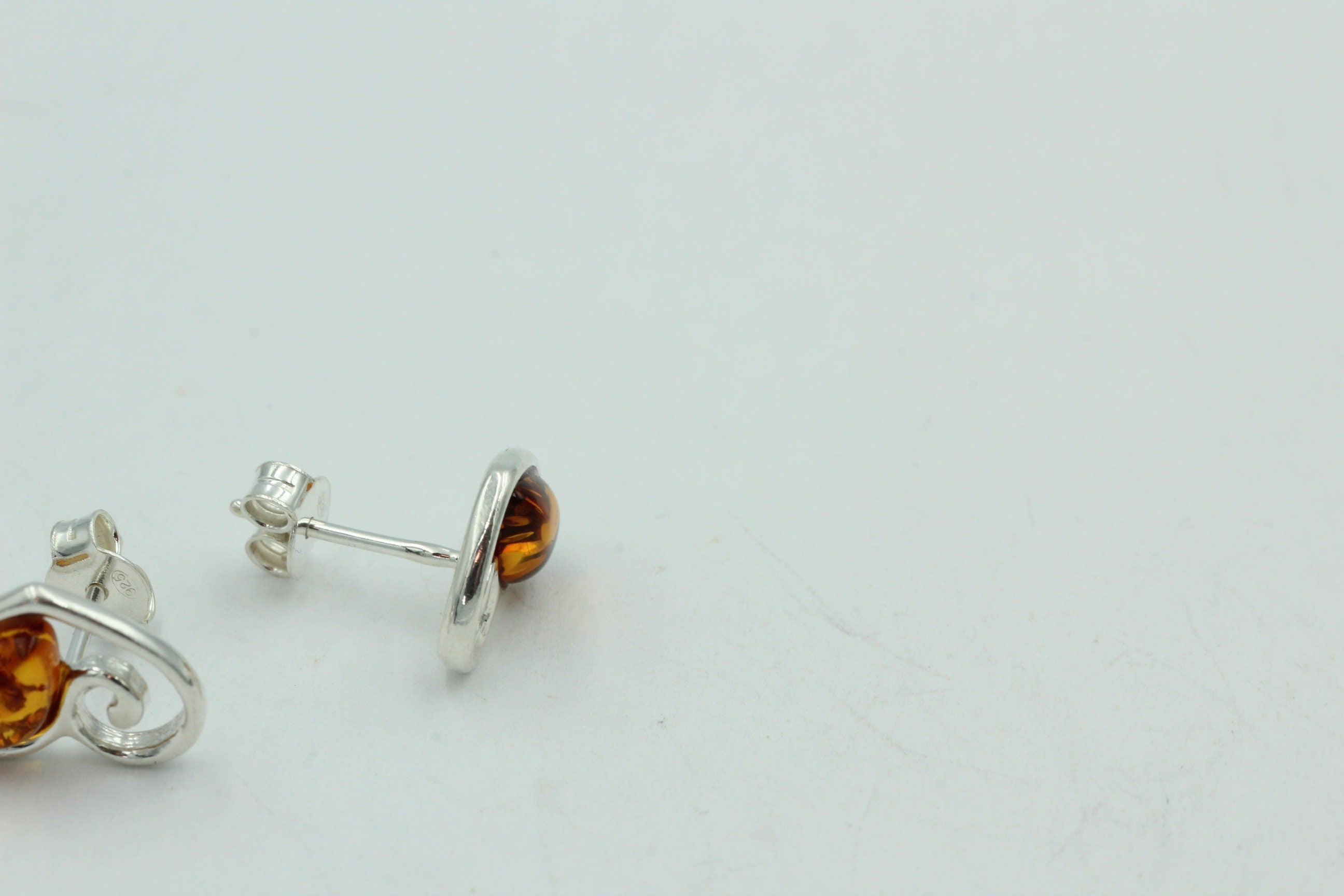 Bernstein Herzohrstecker 925 Silber Herz Bernsteinohrstecker Ohrring Top Edel