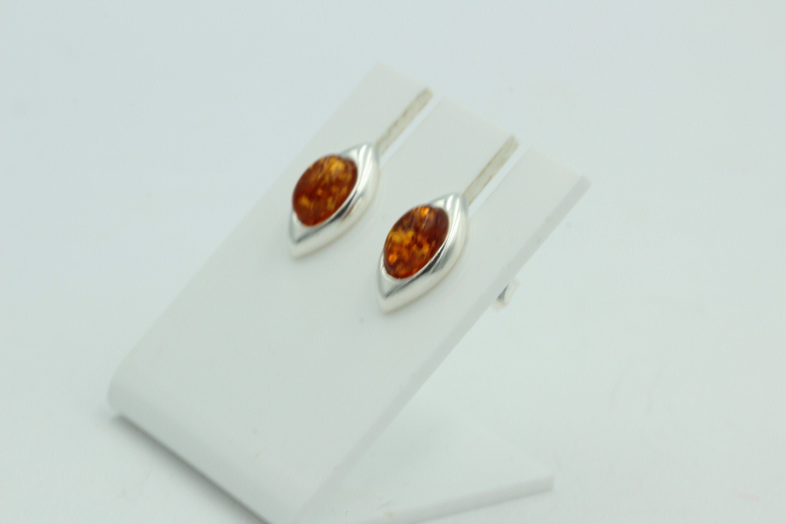 Edle Bernsteinohrstecker 925 Silber Ohrring Unisex Bernstein Litauen