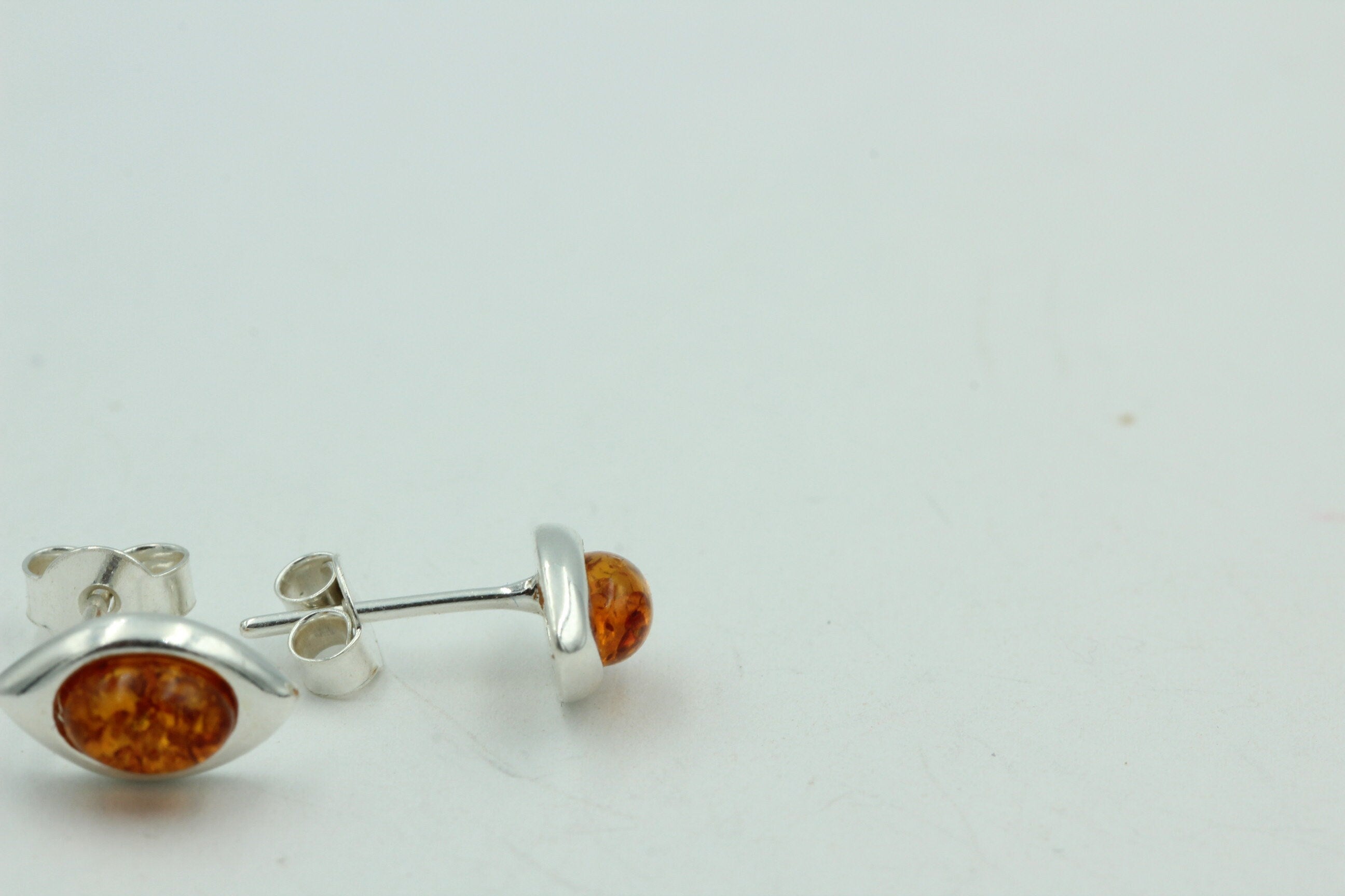 Edle Bernsteinohrstecker 925 Silber Ohrring Unisex Bernstein Litauen