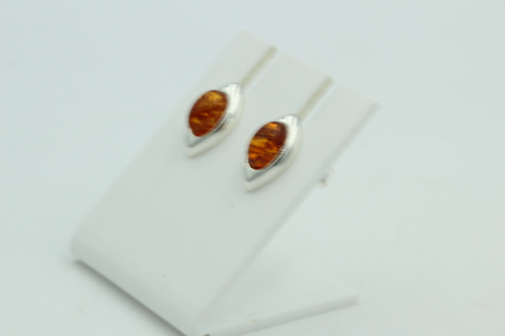Edle Bernsteinohrstecker 925 Silber Ohrring Unisex Bernstein Litauen